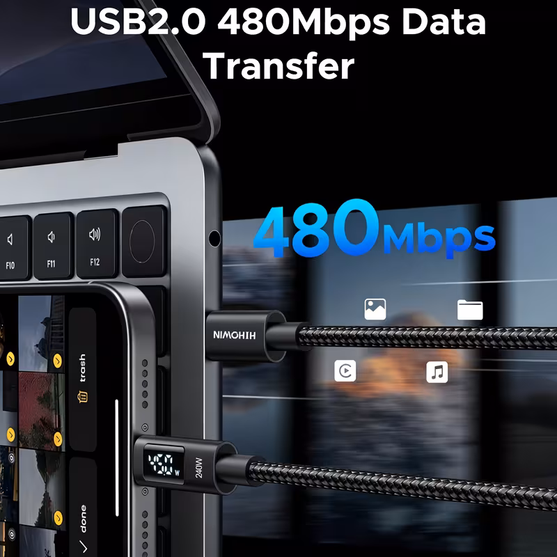 🔥CLABE USB-C a USB-C con pantalla Led