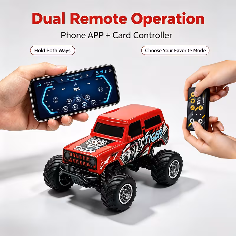 Mini carro Rc 4x4 a escala 1:64 de metal