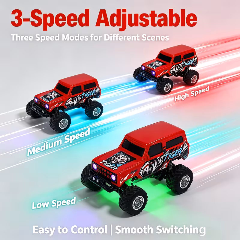Mini carro Rc 4x4 a escala 1:64 de metal