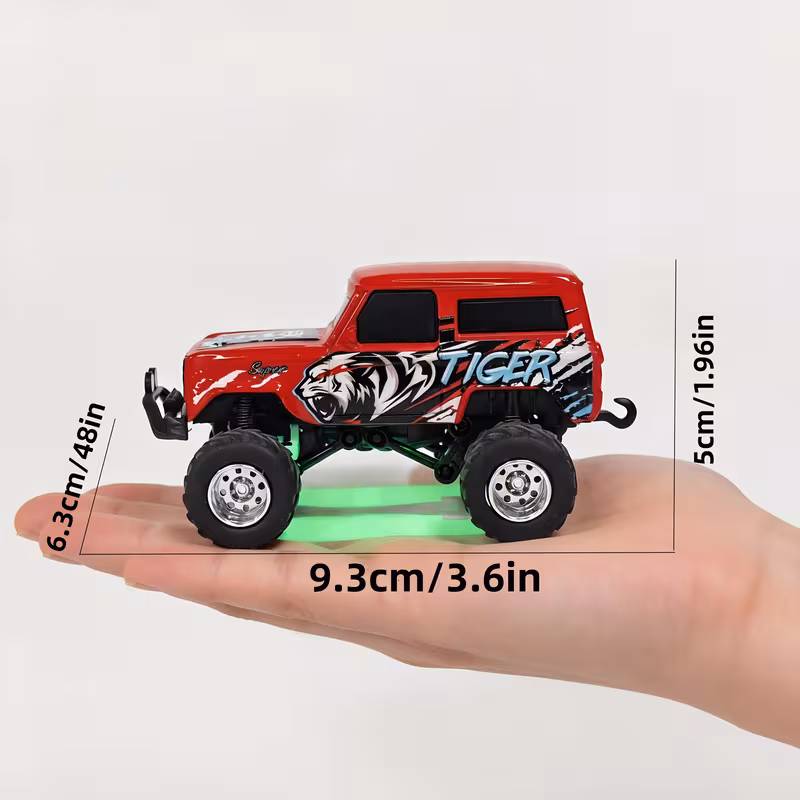 Mini carro Rc 4x4 a escala 1:64 de metal