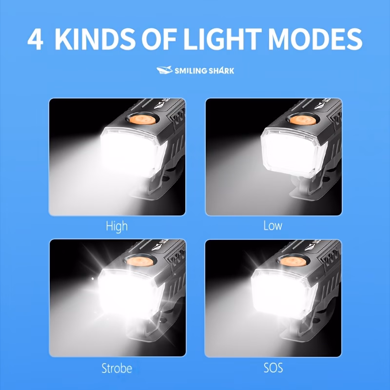 🔥 Luz LED Recargables USB para Bicicleta SMILING SHARK