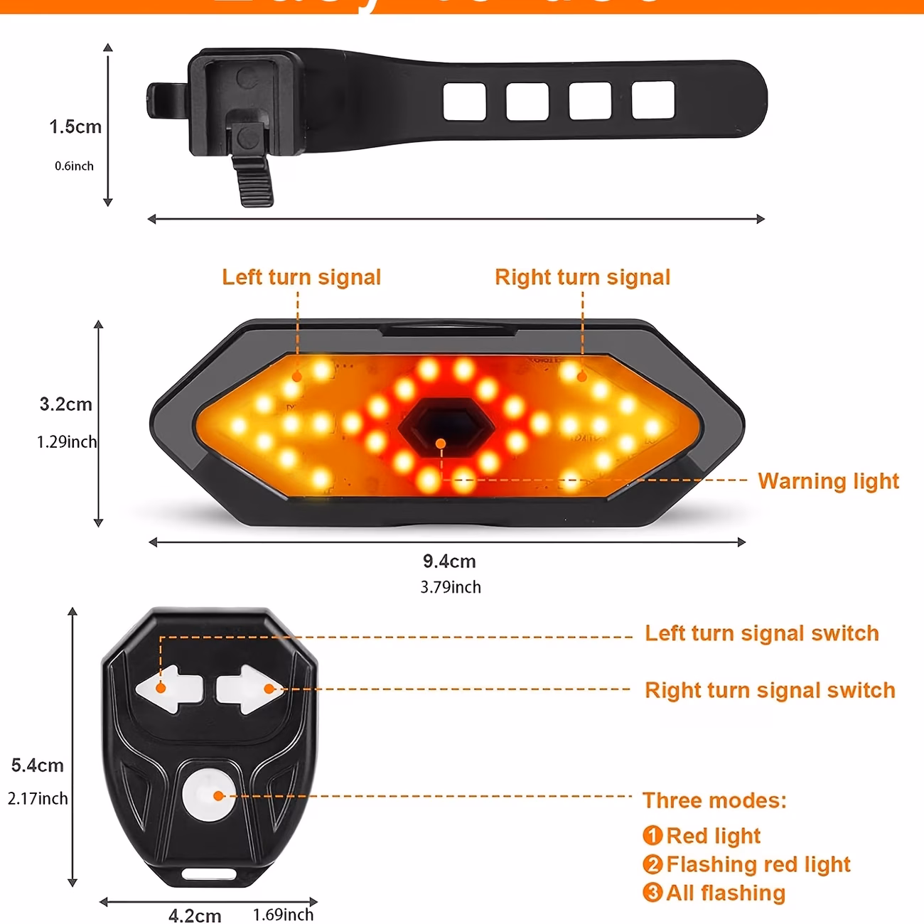 🔥 Luz Trasera LED Recargable USB con Direccionales para Bicicleta
