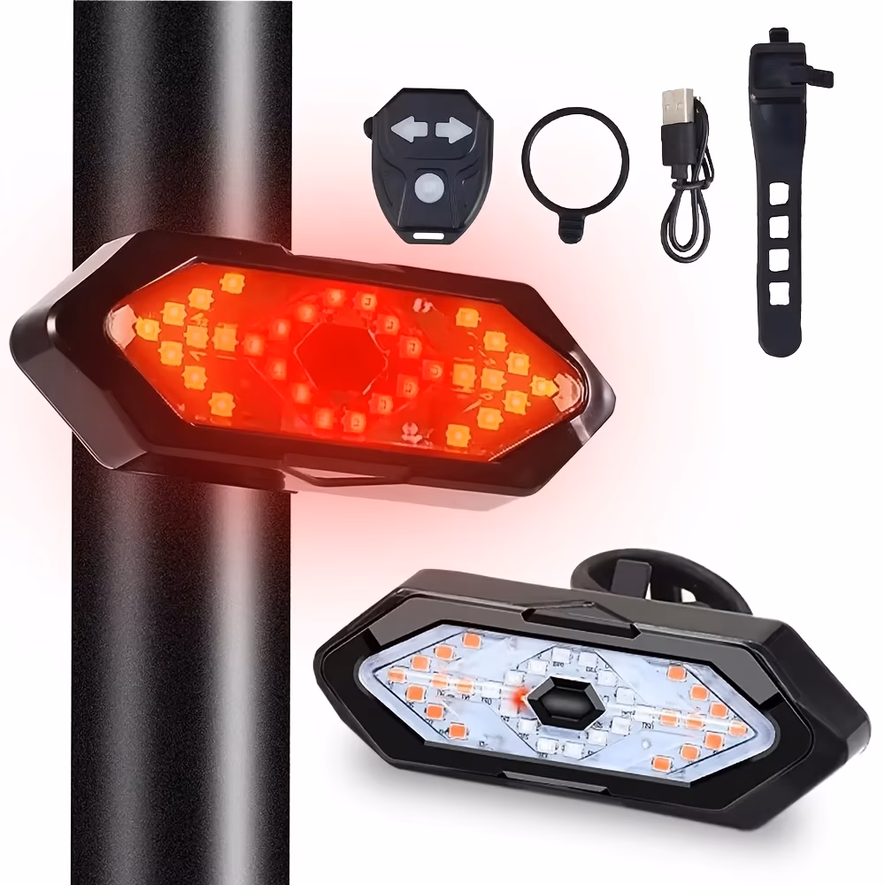 🔥 Luz Trasera LED Recargable USB con Direccionales para Bicicleta