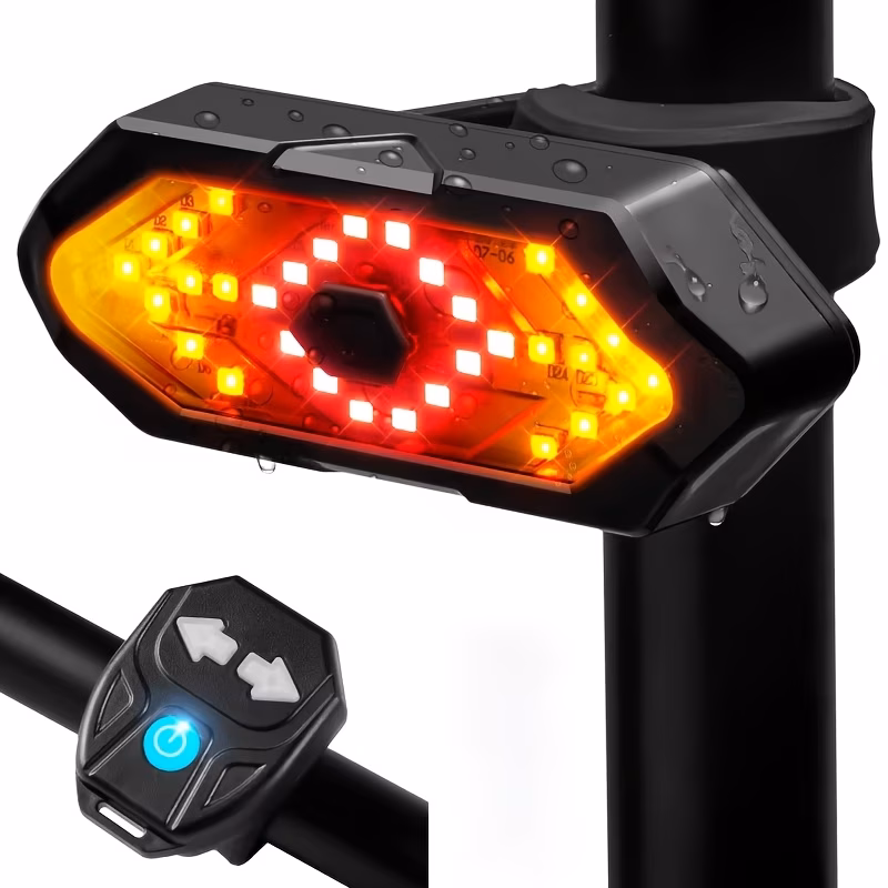 🔥 Luz Trasera LED Recargable USB con Direccionales para Bicicleta